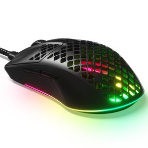 Mouse Para Juegos SteelSeries Aerox 3 Wireless. Súper Ligero. Sensor óptico de Aire TrueMove de 18.000 CPI. Diseño Ultraligero de 68 g Resistente al Agua.