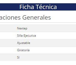Silla Ejecutiva Nextep NE-650R Altura Ajustable Reclinable Polipiel/Base Giratoria Color Negro
