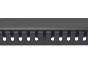 716062 Organizador de Cable para Montaje en Rack de 19 pulgadas, 2Unidades con Cubierta, Negro.Diseñado para instalación en rack de 19