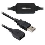 Cable USB V2.0 BROBOTIX 150156, USB Tipo A macho, USB Tipo A hembra, Macho/hembra, 20 m, Negro