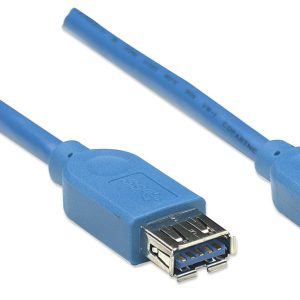 Cable de Extensión USB de Súper Velocidad (322379) Manhattan USB 3.2 Gen 1, A Macho / A Hembra, soporta velocidades de hasta 5 Gbps