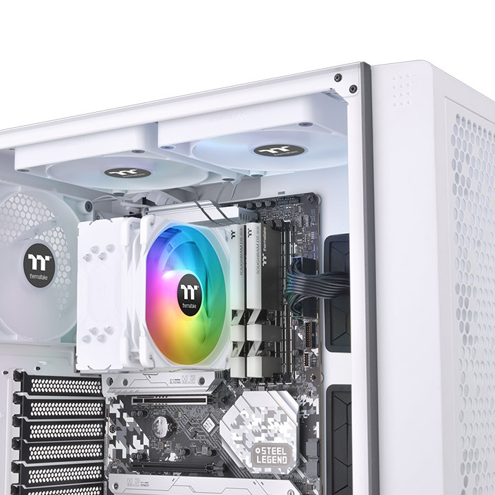 Disipador Thermaltake UX200 SE ARGB Lighting CPU Cooler White (CL-P116-AL12SW-A), Color Blanco
