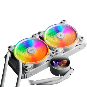 Enfriador liquido XPG LEVANTE X 240. Ventiladores ARGB 120 mm. Radiador aluminio 240mm. Intel: LGA 1700, 1200, 115x y AMD: AM5, AM4. LEVANTEX240-WHCWW