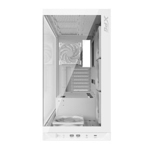 Gabinete GAMER XPG INVADER X. Media torre (ATX, Micro-ATX y Mini-ITX) Paneles de vidrio templado. Ventiladores incluidos. INVADERXMT-WHCWW