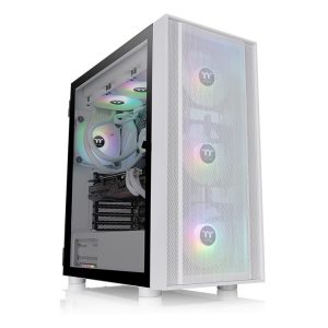 Gabinete THERMALTAKE H570 TG Snow Mid Tower, Mid-Torre, Gabinete, Mini ITX hasta E-ATX, Color blanco