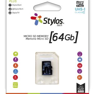 Memoria Micro SD 64GB S/A Stylos. STMSDS4B