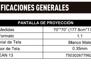 Pantalla proyección manual 100 pulgadas Qian QPG-69502, 100 pulgadas, Color blanco