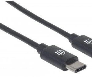 Cable USB C MANHATTAN 354868, USB C, USB C, 0,5 m, Negro