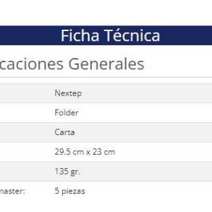 Folder Manila Nextep NE-010 Económico con 100 piezas tamaño carta medidas 29.5cm por 23 cm