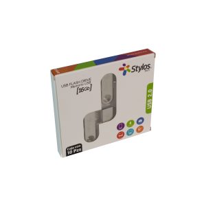 Paquete 10 USB 16GB Metálico STYLOS STUSB1016