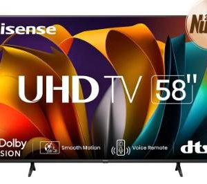 Televisor Hisense 58A6NV, 58 pulgadas, LED 4K UHD, 3840 x 2160 Pixeles, VIDAA SMART TV