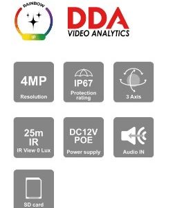 Cámara Domo IP H.265 Marca Provision (DL-340IPERN-36) Cámara Domo IP 4MP 24/7 Full-Color Lente fijo 3.6 (77.9°) mm