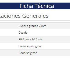 Cuaderno Nextep NE-008G cuadro numero 7 tamaño profesional Cosido con 100 hojas