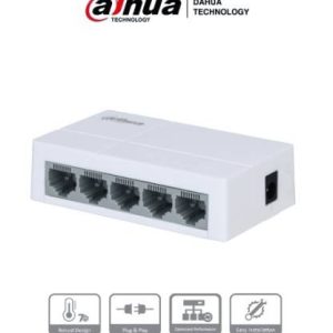 Switch para Escritorio 5 Puertos/ Fast Ethernet 10/100/ Diseño Compacto/ Capa 2/ Switching 1 Gbps/ Velocidad de Reenvio de Paquetes 0.744 Mbps