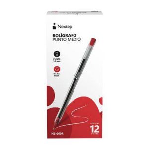 Bolígrafo Nextep NE-060R punta 0.1 color Rojo con 12 piezas