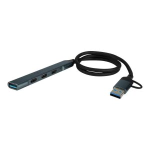CONCENTRADOR HUB VORAGO HU-205 SLIM 3 TIPO C + 1 USB 3.0 ADAPTADOR C Y USB