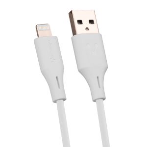Cables USB VORAGO CAB-L01W, USB A, Lightning, 1 m, Blanco