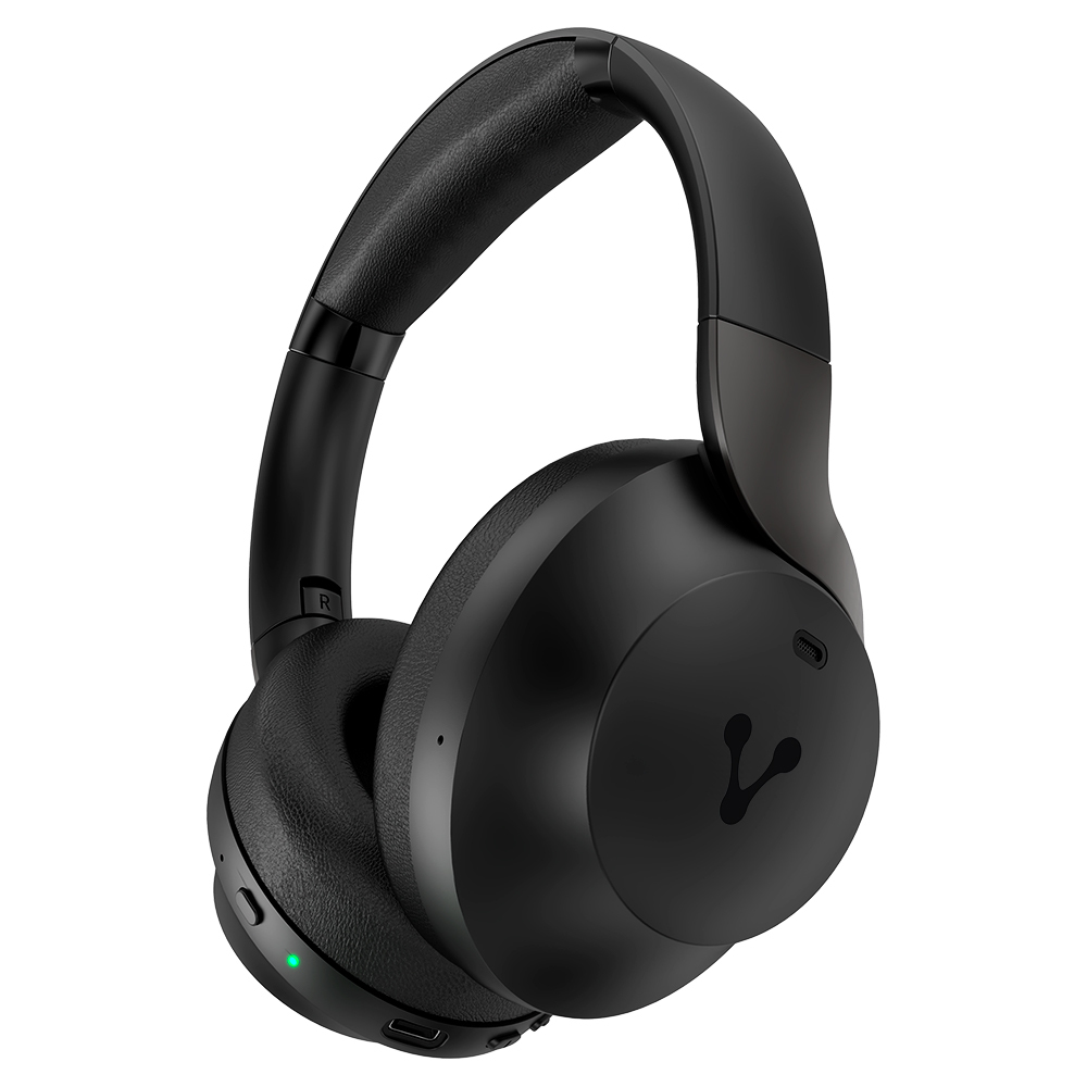 DIADEMA VORAGO HPB-505 BLUETOOTH 5.0 CON ANC, 60 HRS DE AUTONOMÍA CON SONIDO PREMIUM, SUPER BASS Y BAJA LATENCIA COLOR NEGRO