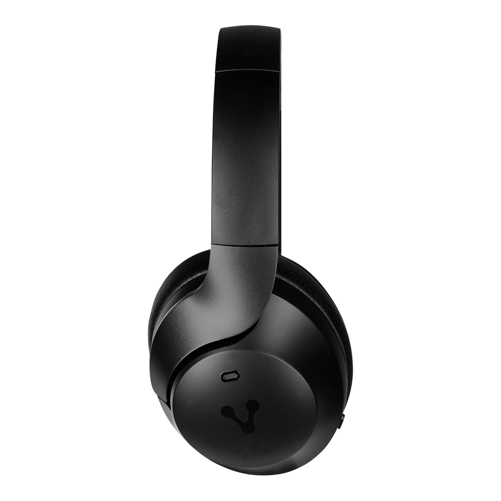 DIADEMA VORAGO HPB-505 BLUETOOTH 5.0 CON ANC, 60 HRS DE AUTONOMÍA CON SONIDO PREMIUM, SUPER BASS Y BAJA LATENCIA COLOR NEGRO