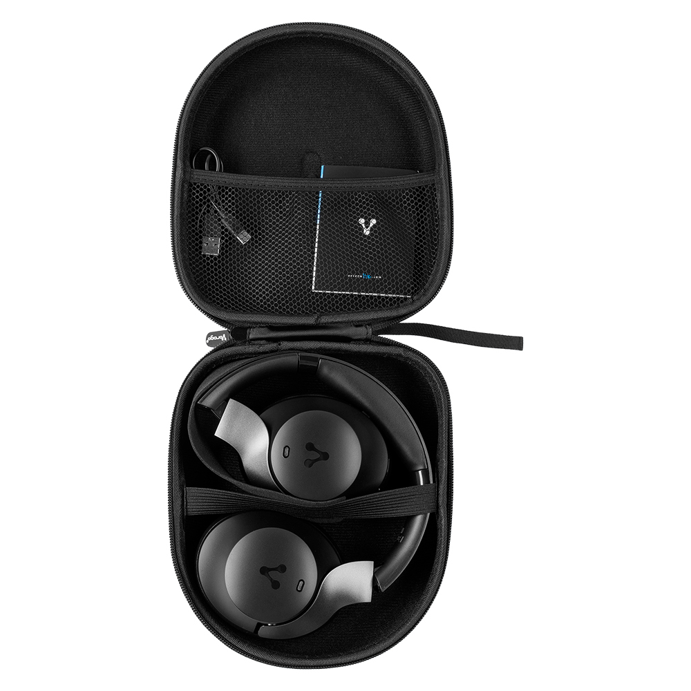 DIADEMA VORAGO HPB-505 BLUETOOTH 5.0 CON ANC, 60 HRS DE AUTONOMÍA CON SONIDO PREMIUM, SUPER BASS Y BAJA LATENCIA COLOR NEGRO