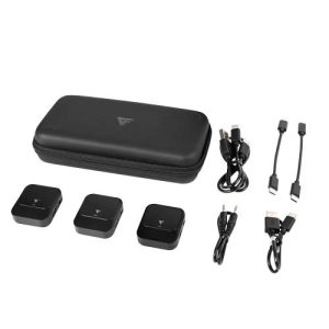 KIT 2 MICRÓFONOS LAVALIER GAME FACTOR MCL650 USB C, 2.4GHz, ULTRA BAJA LAT, CANC DE RUIDO, NEGRO