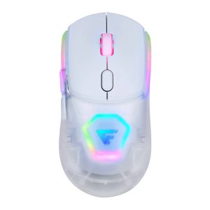 MOUSE GAME FACTOR MOW700-WH, CARCASAS INTERCAMBIABLES, 2.4G+BT, PIXART 3395, 26,000 DPI, RGB, BLANCO