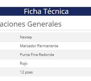 Marcador Permanente Nextep NE-072 Punto Fino 2mm Color Azul con 12 piezas