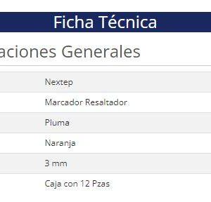 Resaltador Nextep NE-084J Tipo Pluma color Naranja punta Cincel con 12 piezas