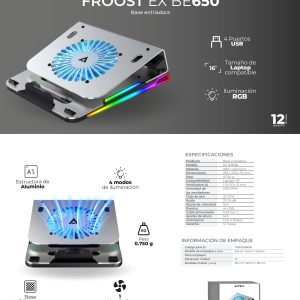 Base Enfriadora para Laptop FROOST EX BE650 Acteck Elite Series