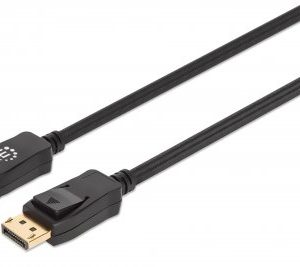 353595 DisplayPort macho a macho, 1 m, compatible con 4K 144Hz, HDR, contactos chapados en oro, diseño anti-enredos con seguros en los conectores