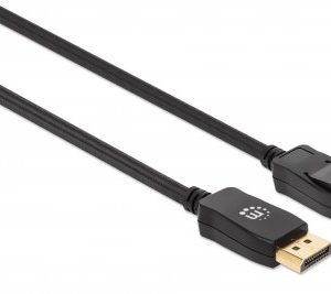 353595 DisplayPort macho a macho, 1 m, compatible con 4K 144Hz, HDR, contactos chapados en oro, diseño anti-enredos con seguros en los conectores