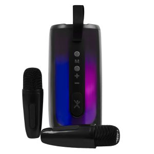 BOCINA INALÁMBRICA RGB PERFECT CHOICE CON 2 MICROFONOS INALÁMBRICOS - COSMO