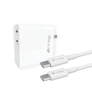 CARG PARED DBUGG TIPO C 65W DB-PD64 Cargador de pared / Con conectores duales de carga ultra rápida / Trabaja con potencia de 65 W.