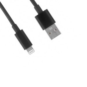 Cable USB A a LIGHTNING, color negro. 1 metro de largo. Alta resistencia de materiales y carga rápida DB-G-USBLN