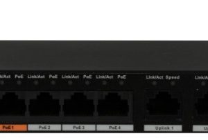 DAHUA PFS3006-4ET-60 - Switch PoE de 6 Puertos Fast Ethernet, 4 Puertos PoE, 2 Puertos Uplink, 60 Wts, Soporta PoE Watchdog, Puerto 1 Hi-PoE 60 Watts