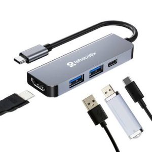 DOCKING STATION USB C, 4 EN 1, 1 PUERTO HDMI / 2 PUERTOS USB V3.0 / 1 PUERTO USB TIPO C, BROBOTIX, 6006221