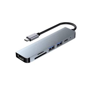 DockStation HUB DBUGG 6 EN 1 UB GR UB61 Hub 6 en 1 UB61 Urban Balance, Con cables USB 3.0 o 2.0 , HDMI y USB Tipo C. Apertura para tarjeta SD