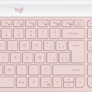 Kit Teclado y Mouse LOGITECH , Rosa, 10 m