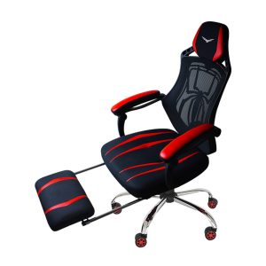 Silla Gaming Naceb Technology NA-0928, Gamer, Asiento acolchado, Negro/Rojo