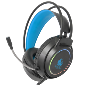 AUDIFONOS HEADSET GAMING OVER-EAR NBHG KIMERA RGB ALAMBRICO 3.5MM USB PC CONSOLAS CELULAR MICROFONO FLEXIBLE INC ADAPTADOR AZUL