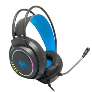 AUDIFONOS HEADSET GAMING OVER-EAR NBHG KIMERA RGB ALAMBRICO 3.5MM USB PC CONSOLAS CELULAR MICROFONO FLEXIBLE INC ADAPTADOR AZUL