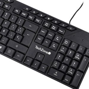 KIT TECLADO Y MOUSE ALAMBRICO MULTIMEDIA BASICO 105 TECLAS + 15 MULTIMEDIA, QWERTY. CABLE USB. MOUSE CON 3 BOTONES. DPI: 100 y CABLE 130 CM.