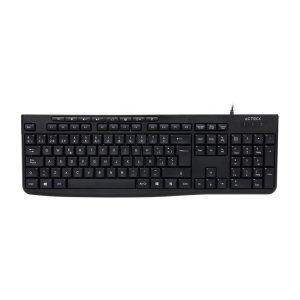 Teclado Estándar Inspire Prime TA222 Acteck Essential Series Teclado Alámbrico USB, 112 Teclas, 8 Teclas Multimedia, Largo de Cable 1.5m, Color Negro