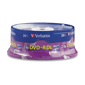 Disco DVD-R VERBATIM 95310, DVD+R DL, 20, 4x, 240 min
