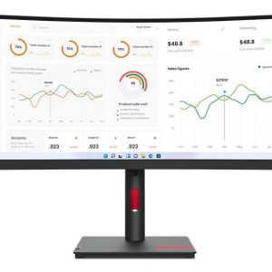 Monitor Lenovo T34W-30, Pantalla 34 Pulgadas Curvo (3440x1440), HDMI, DisplayPort, Garantia 3 años con fabricante.