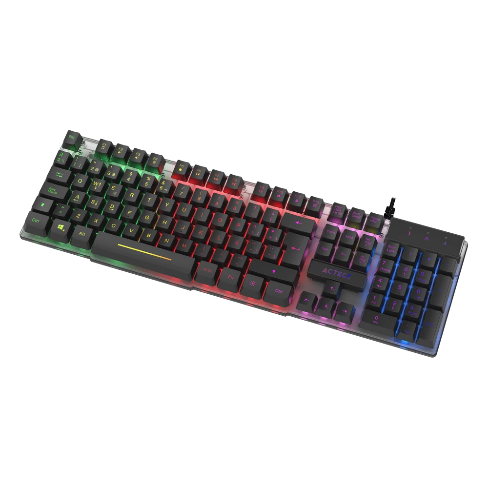 Teclado Acteck Creator Aurean II TA220G Retroiluminación Rainbown