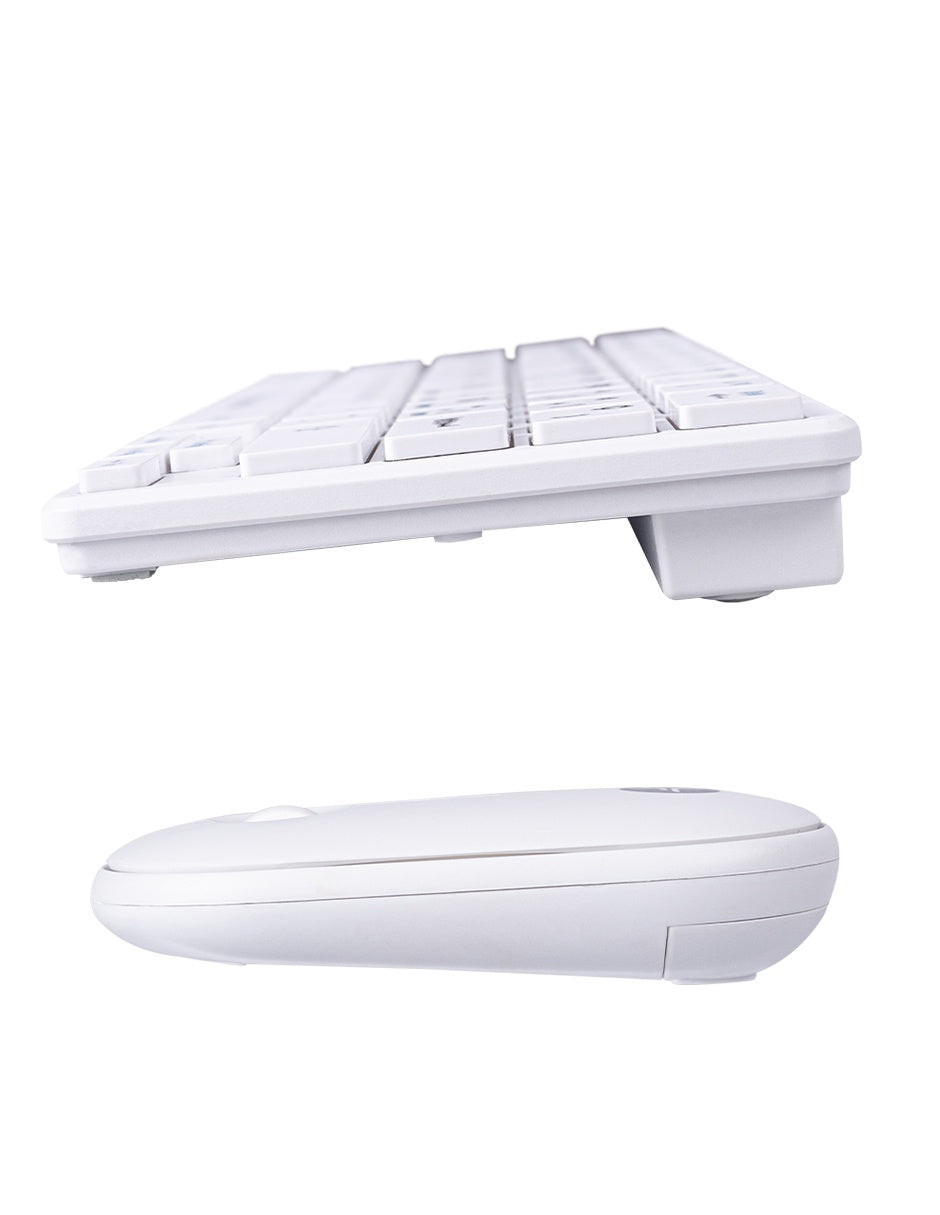 Combo Inalámbrico Young Pop White TECHZONE , color blanco, 64 teclas, 1200 DPI, compatibilidad con Windows y MacOS