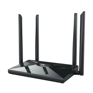 Netis Router inalambrico N65, 4 puertos, WIFI 5, 1200 Mbps, Router, AP, WISP, Modo Cliente, Repetidor, 4 Antenas 5 dBi, Puerto Gigabit