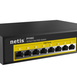 Netis Switch POE P110C, 8 Puertos POE y 2 Puertos Uplink, 120W, 100 Mbps, IA Watch Dog, Plug & Play, 250 metros de alcance en transmisión, No Administrable