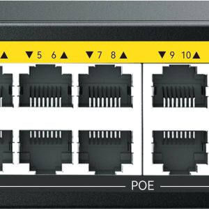Netis Switch POE P116GH, 16 Puertos POE y 2 Puertos Uplink,225W,100 Mbps, IA Watch Dog, Plug & Play,250 metros de alcance en transmisión,No Administrable